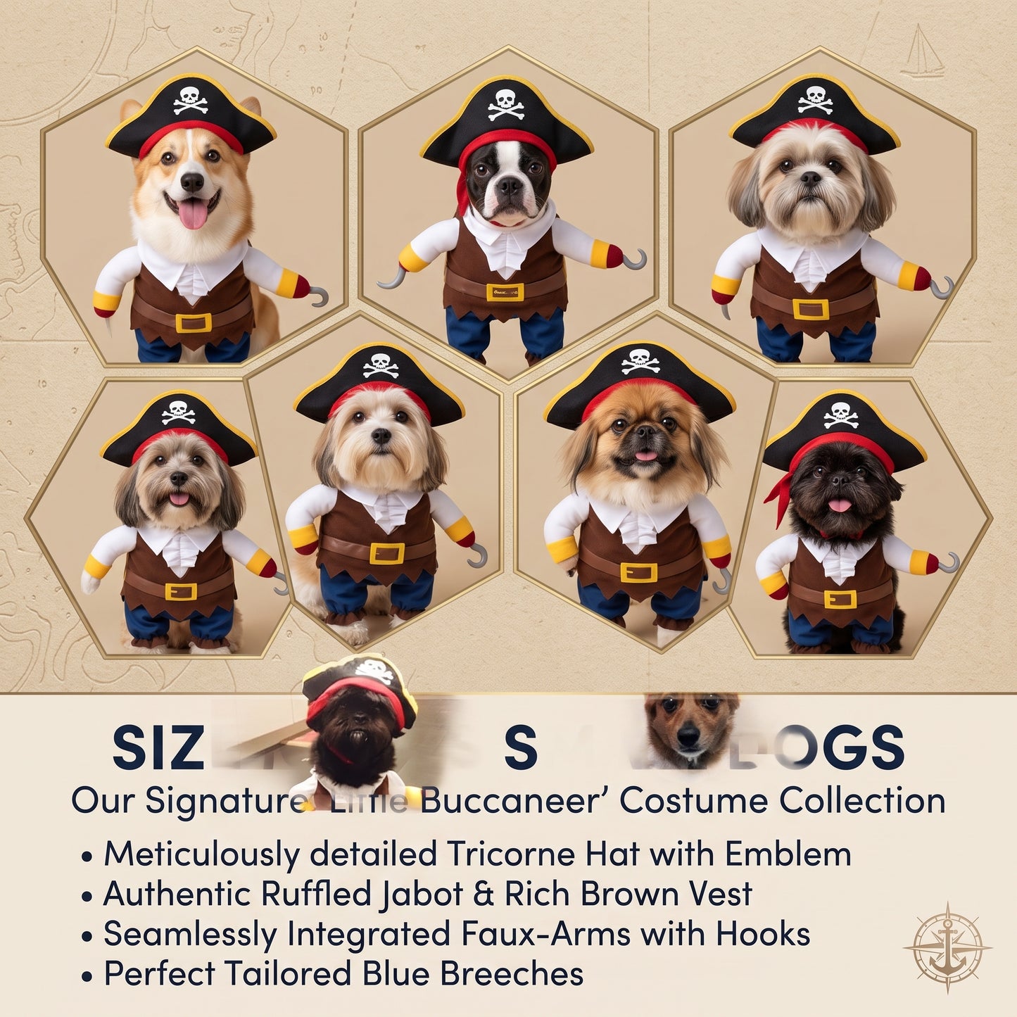 Funny Pirate Dog Costume