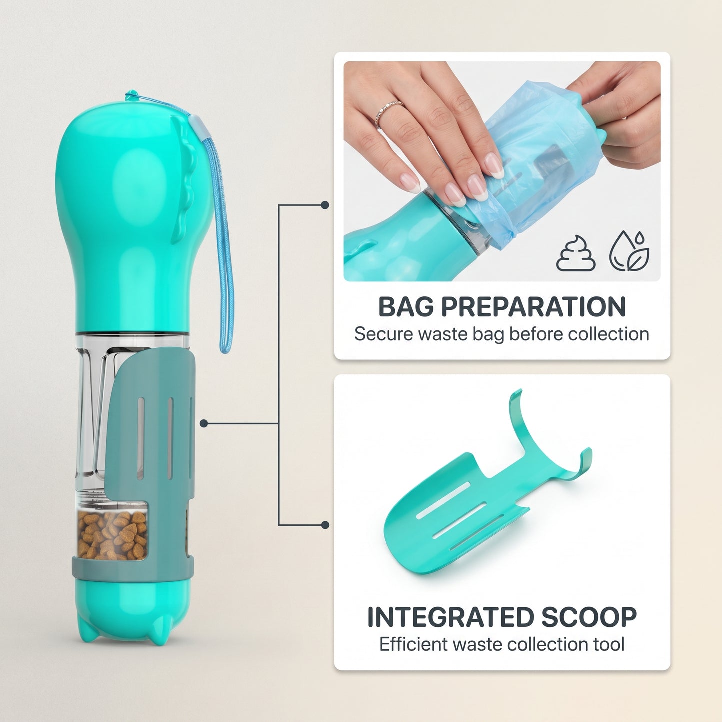 4 in 1 Portable Dog Water Bottle