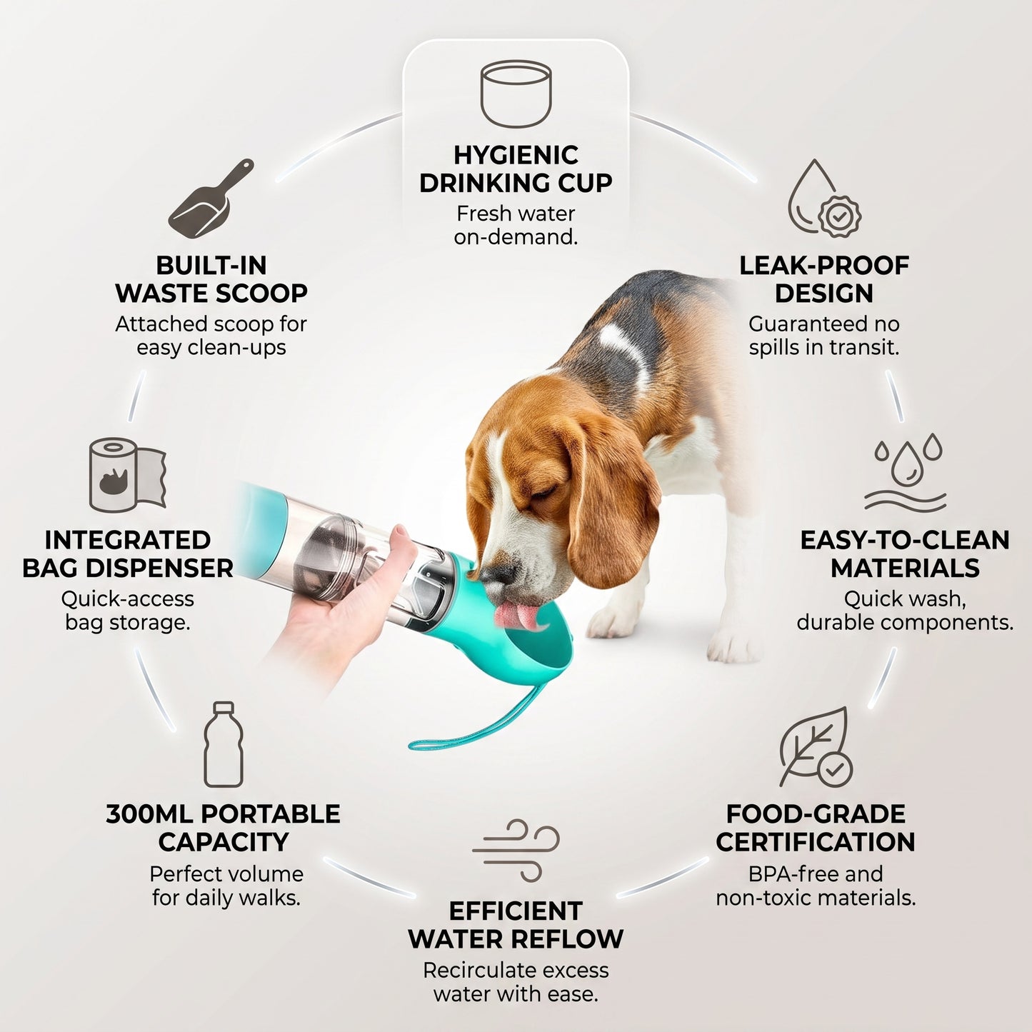 4 in 1 Portable Dog Water Bottle