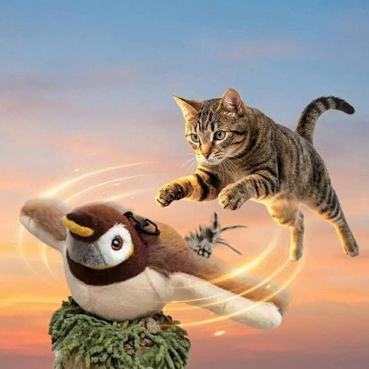 Interaktives Katzenspielzeug Vogel – mit Bewegung & Sound