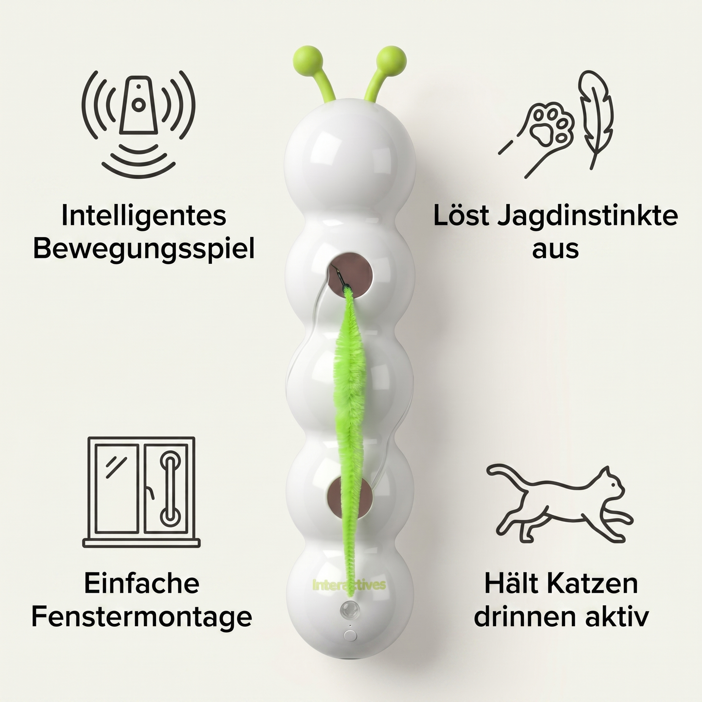 Interaktives Katzenspielzeug Wurm – Bewegungsspielzeug für Katzen
