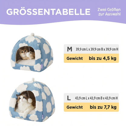 Flauschiges 2-in-1 Katzenbett Wolke