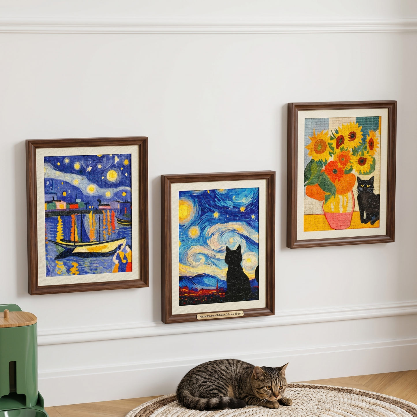 Kratzbild für Katzen – stilvolles Wandkratzbrett als Wanddeko