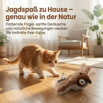 Interaktives Katzenspielzeug Vogel – mit Bewegung & Sound