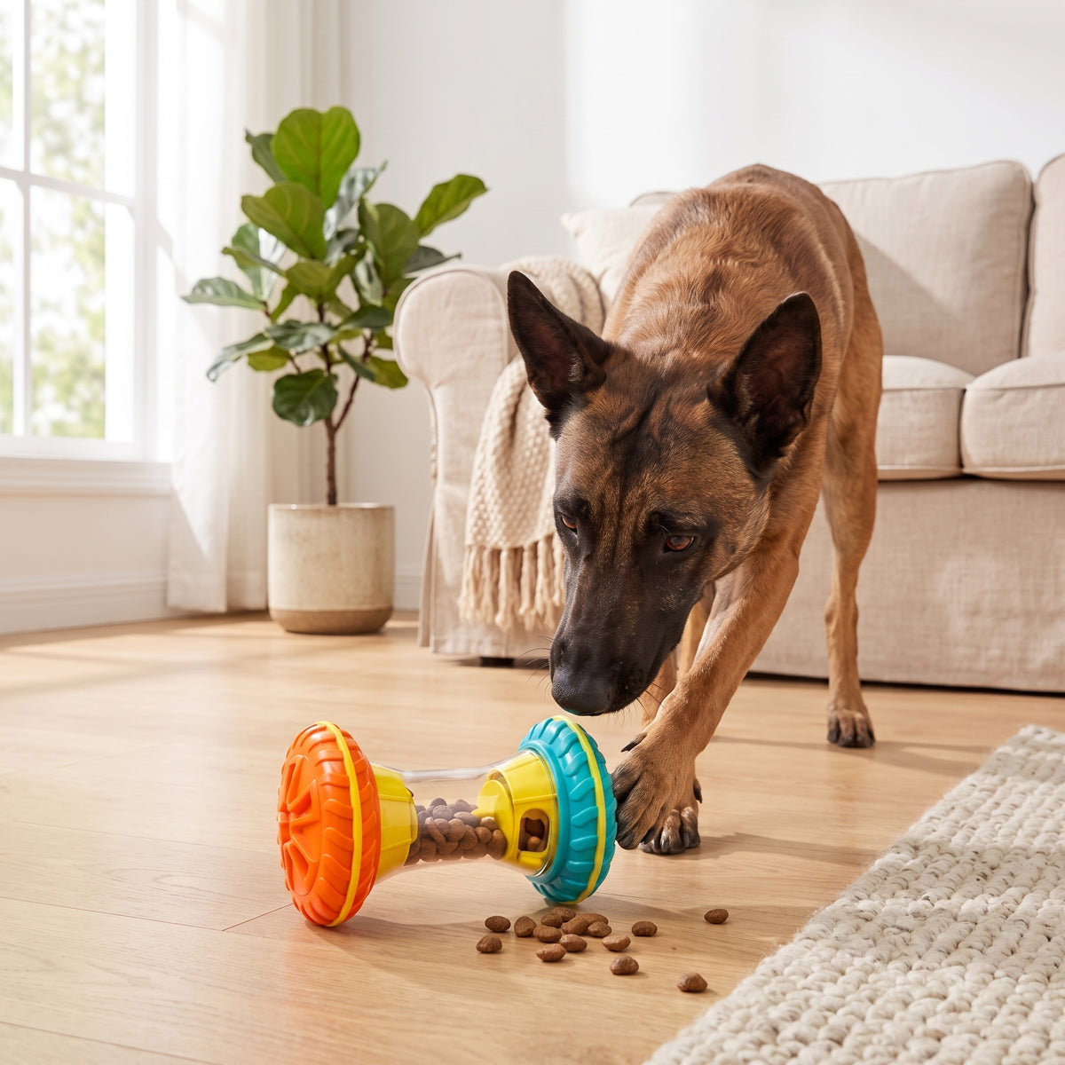 Interactive Rolling Dog Treat Dispenser Toy