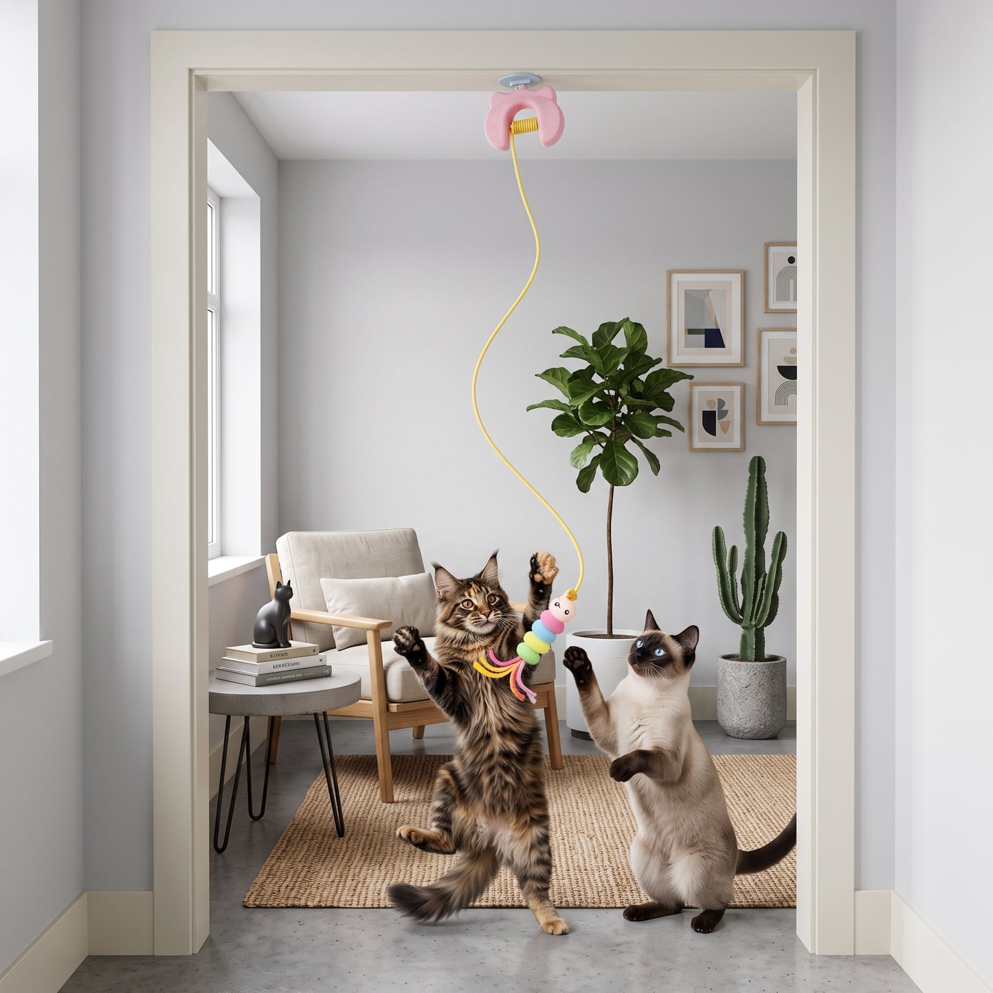 Automatic Hanging Cat Feather Toy for Indoor Cats