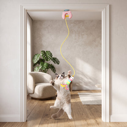 Automatic Hanging Cat Feather Toy for Indoor Cats
