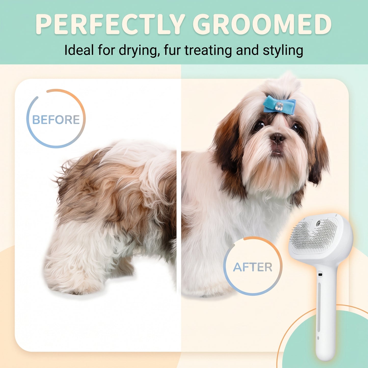 3-in-1 Pet Steam Grooming Brush