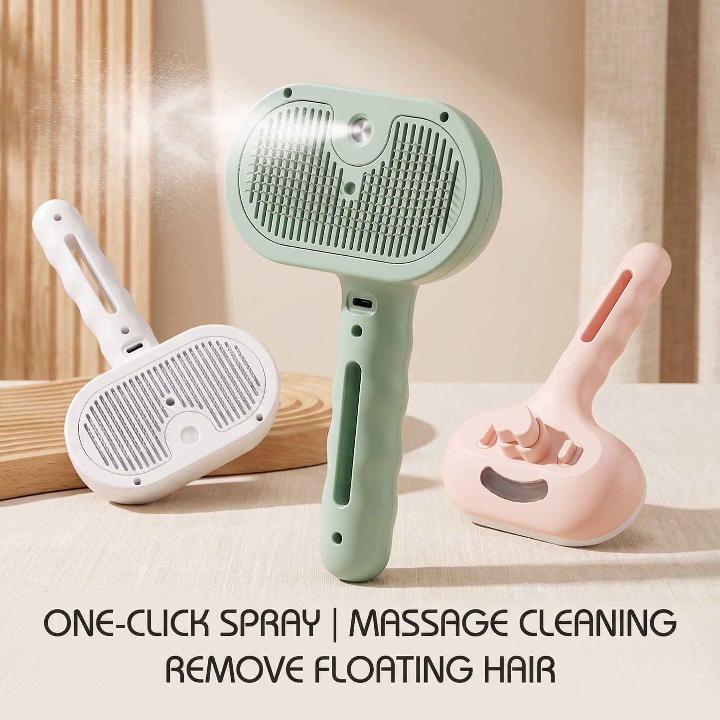3-in-1 Pet Steam Grooming Brush