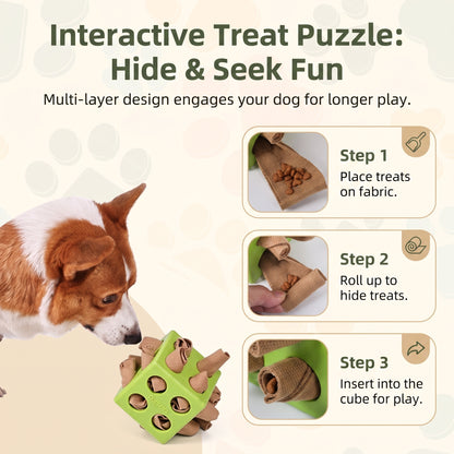 Interactive Dog Treat Puzzle Cube
