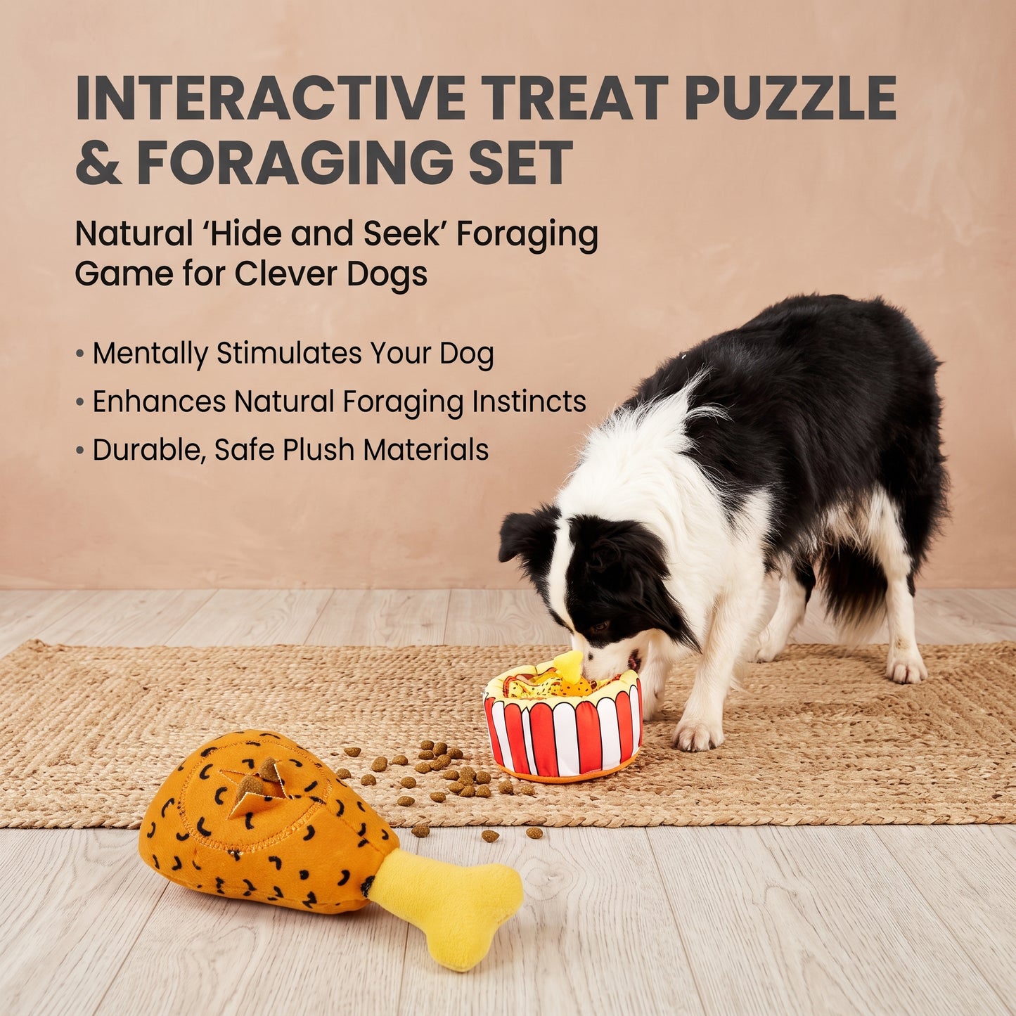 Interactive Plush Squeaky Dog Toy