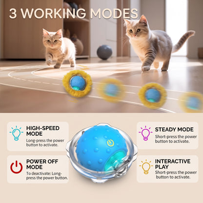 Rechargeable Interactive Cat Toy with Feather Teaser