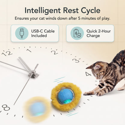 Rechargeable Interactive Cat Toy with Feather Teaser