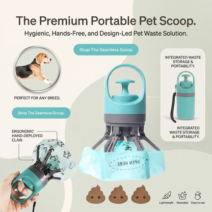 Portable Dog Poop Scooper with Built-In Bag Dispenser