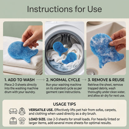 Reusable Pet Hair Remover for Washing Machine & Laundry