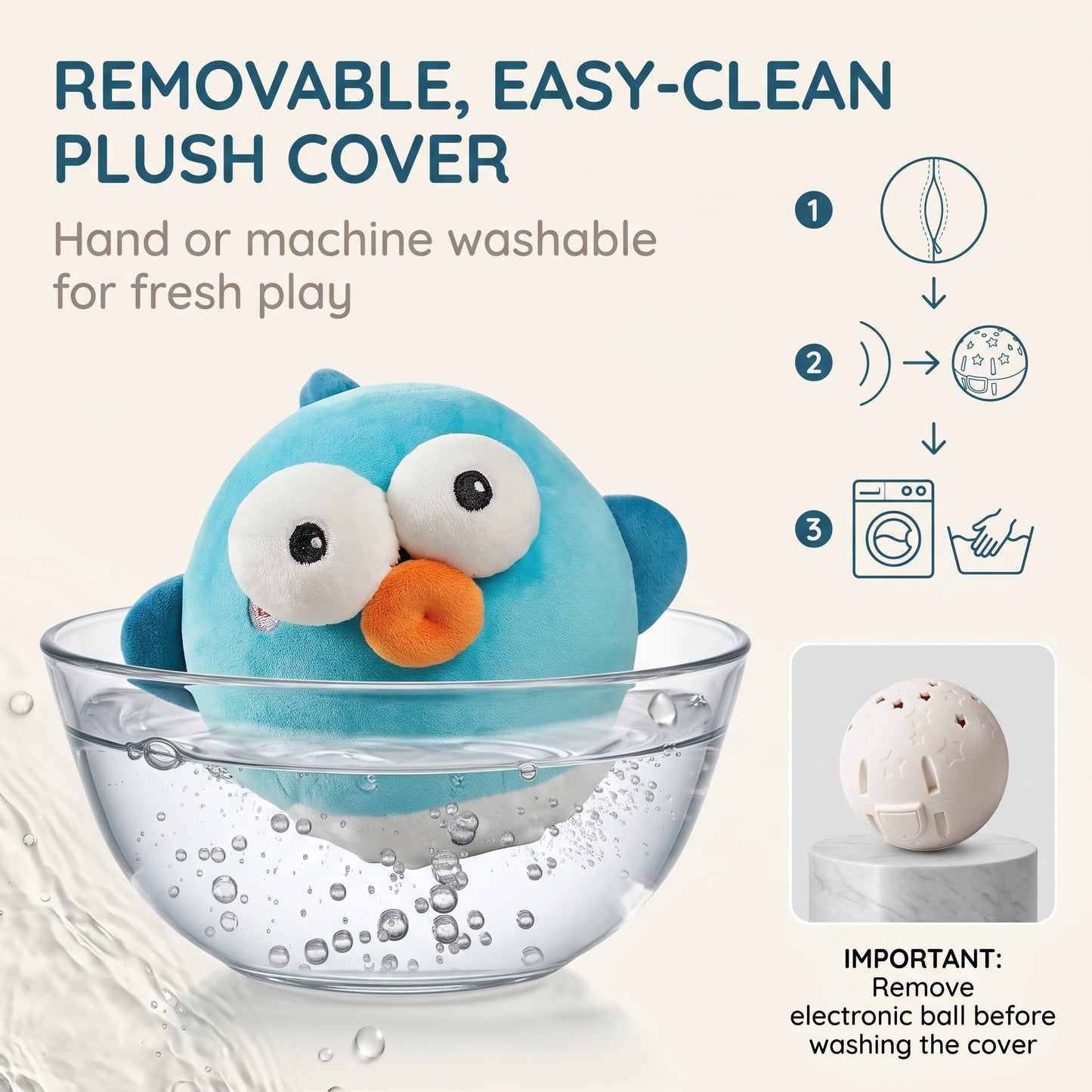 Rechargeable Interactive Plush Dog Toy with Bouncing Ball