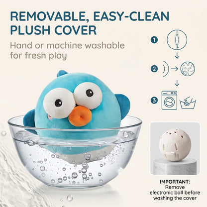 Rechargeable Interactive Plush Dog Toy with Bouncing Ball