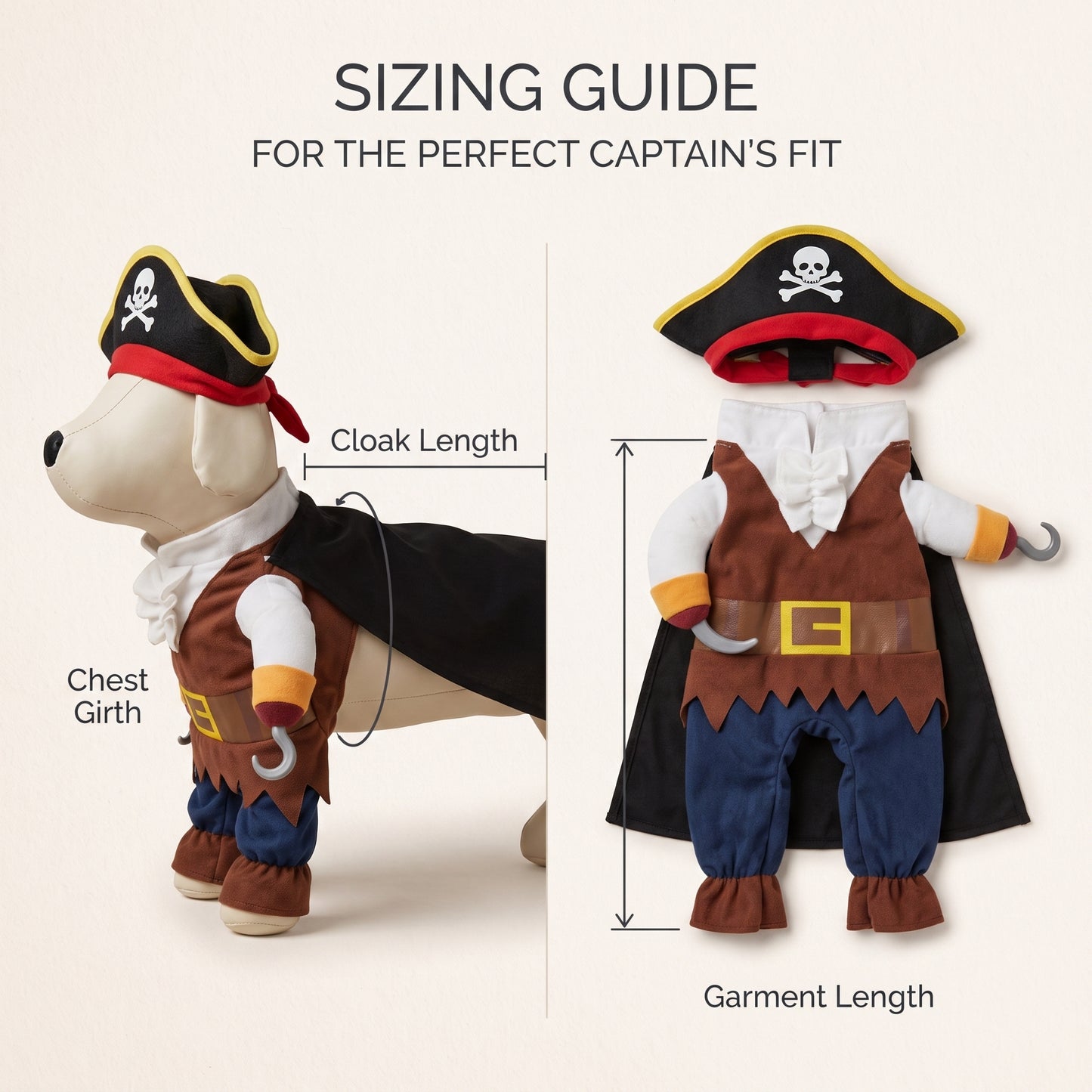 Funny Pirate Dog Costume