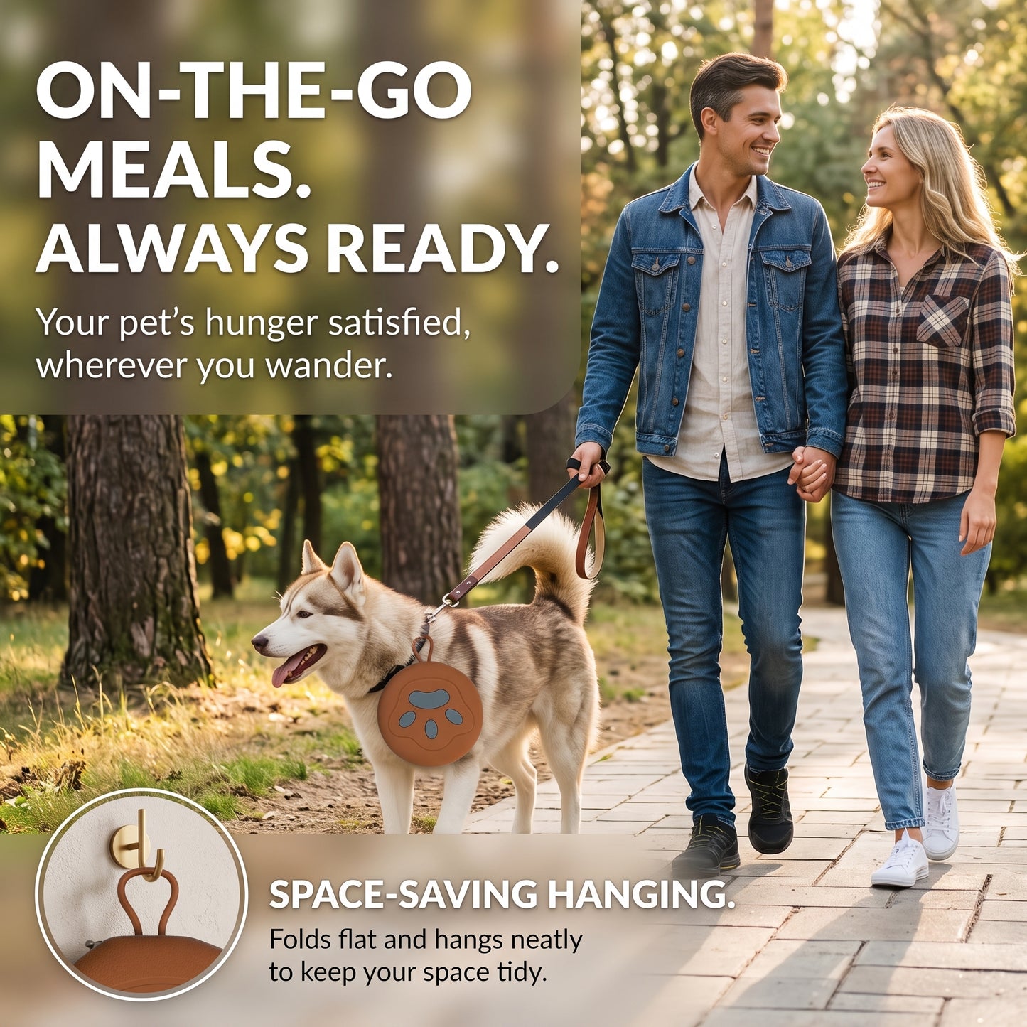 Portable Pet Food & Water Bowl
