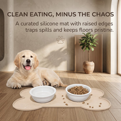Bone Shaped Silicone Dog Feeding Mat