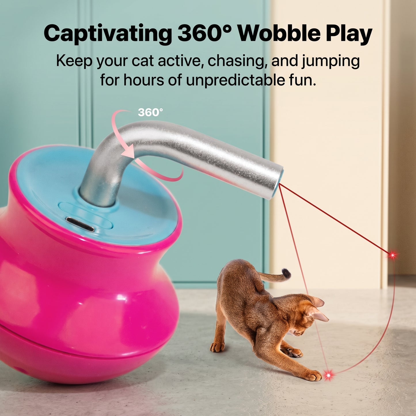 Automatic Roly-Poly Laser Cat Toy for Indoor Cats