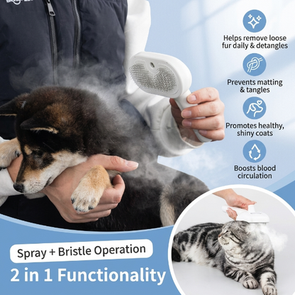 3-in-1 Pet Steam Grooming Brush
