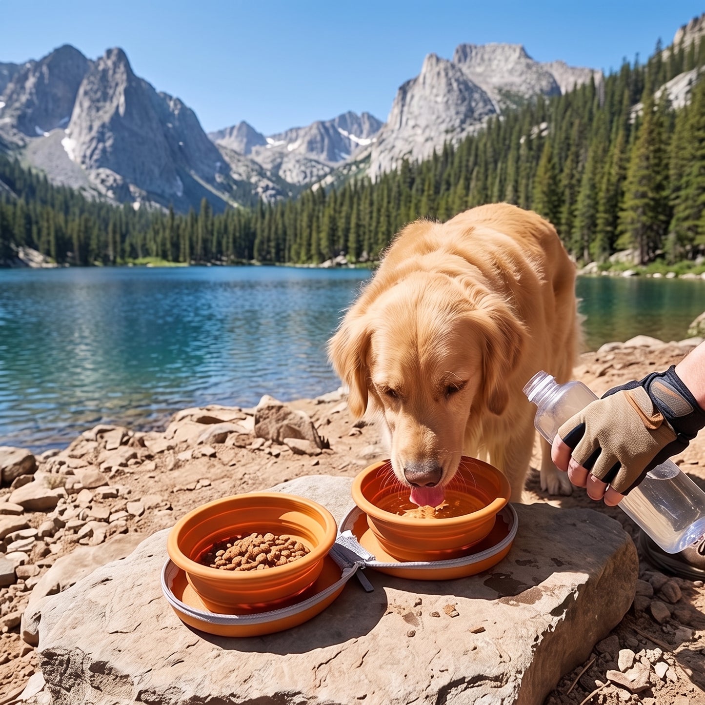 Portable Pet Food & Water Bowl
