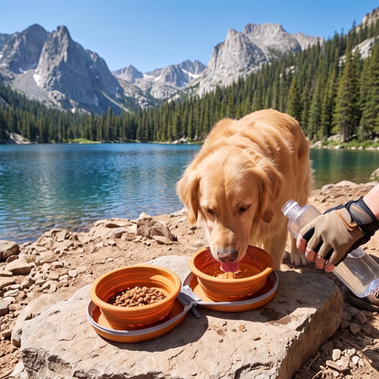 Portable Pet Food & Water Bowl