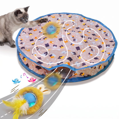 Rechargeable Interactive Cat Toy with Feather Teaser