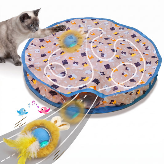 Rechargeable Interactive Cat Toy with Feather Teaser