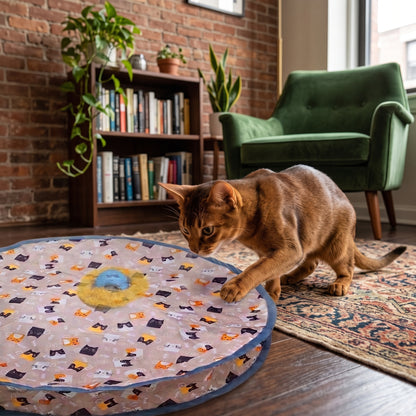 Rechargeable Interactive Cat Toy with Feather Teaser
